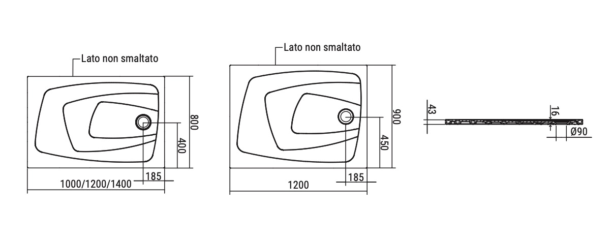 Ceramica Dolomite - disegno tecnico - D1237