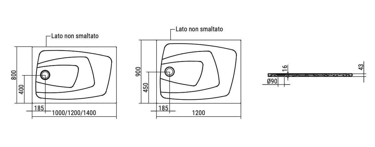 Ceramica Dolomite - disegno tecnico - D1248