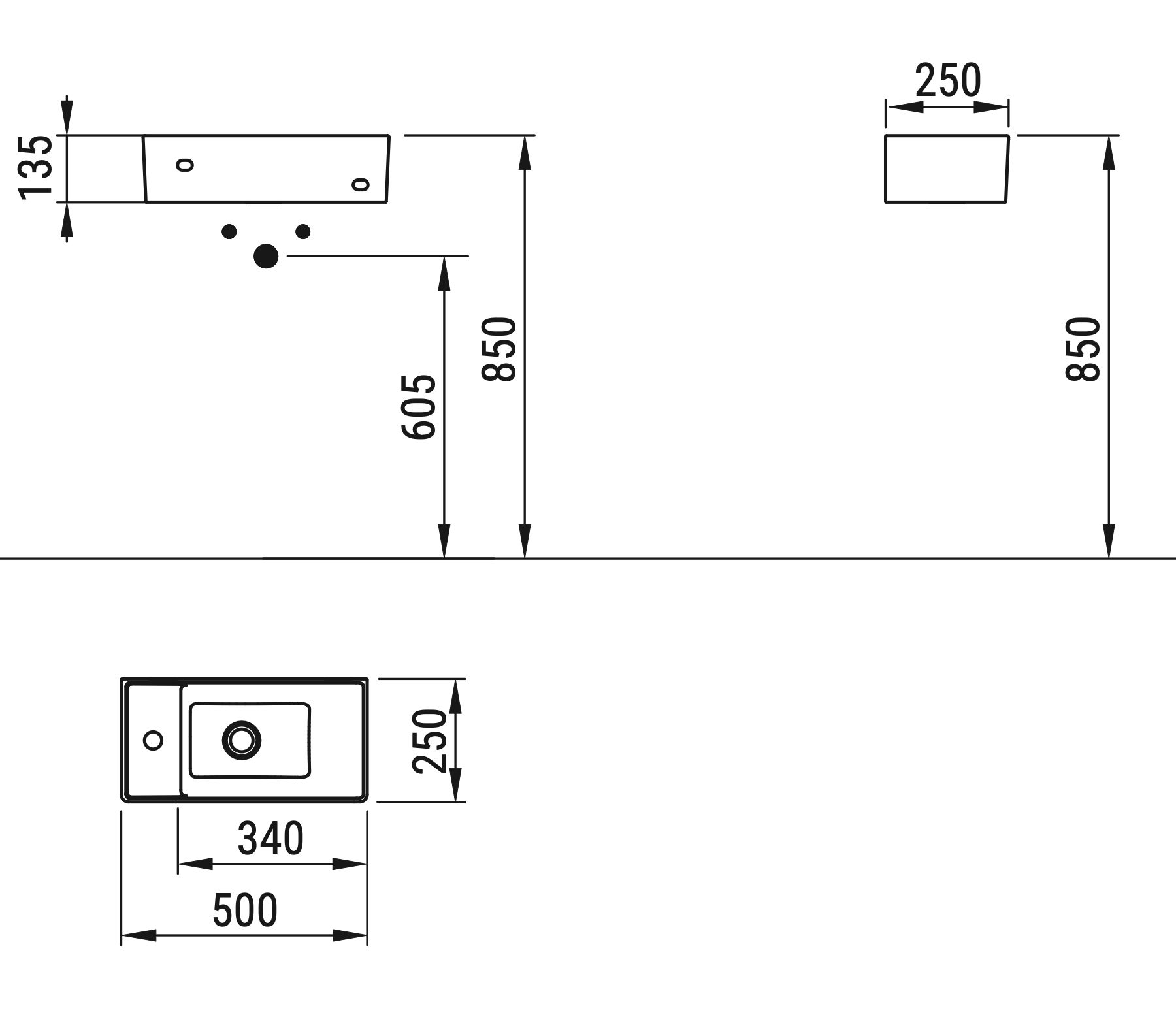 Ceramica Dolomite - disegno tecnico - D3616
