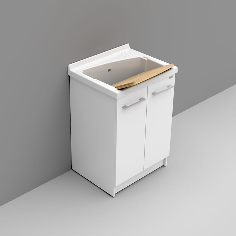Ceramica Dolomite - accessorio A007501 - Meuble sous lavoir pour lavoir Revine 75x61x81, planche en bois comprise.