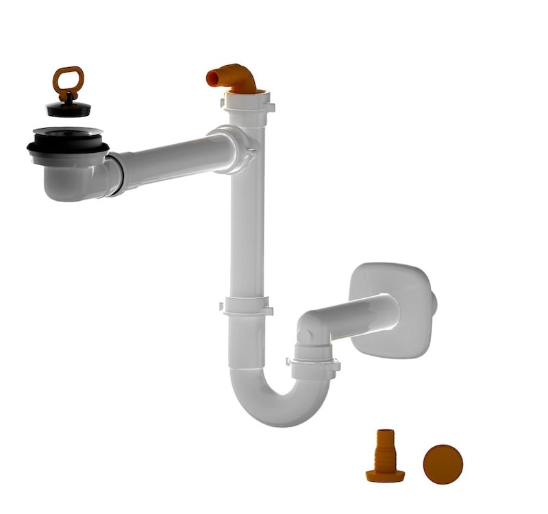 Ceramica Dolomite - accessorio V015299 - Kit siphon + bonde pour lavoir Revine.