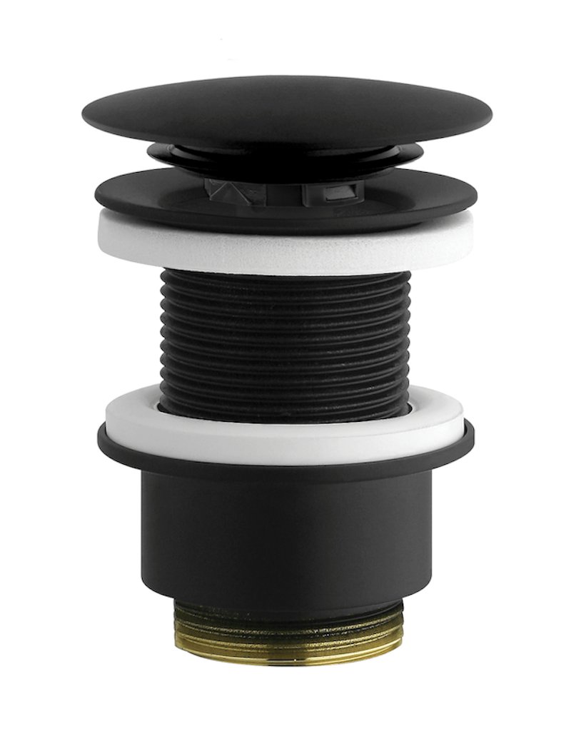 Ceramica Dolomite - accessorio V302281 - Push button pop-up waste, without overflow, black.