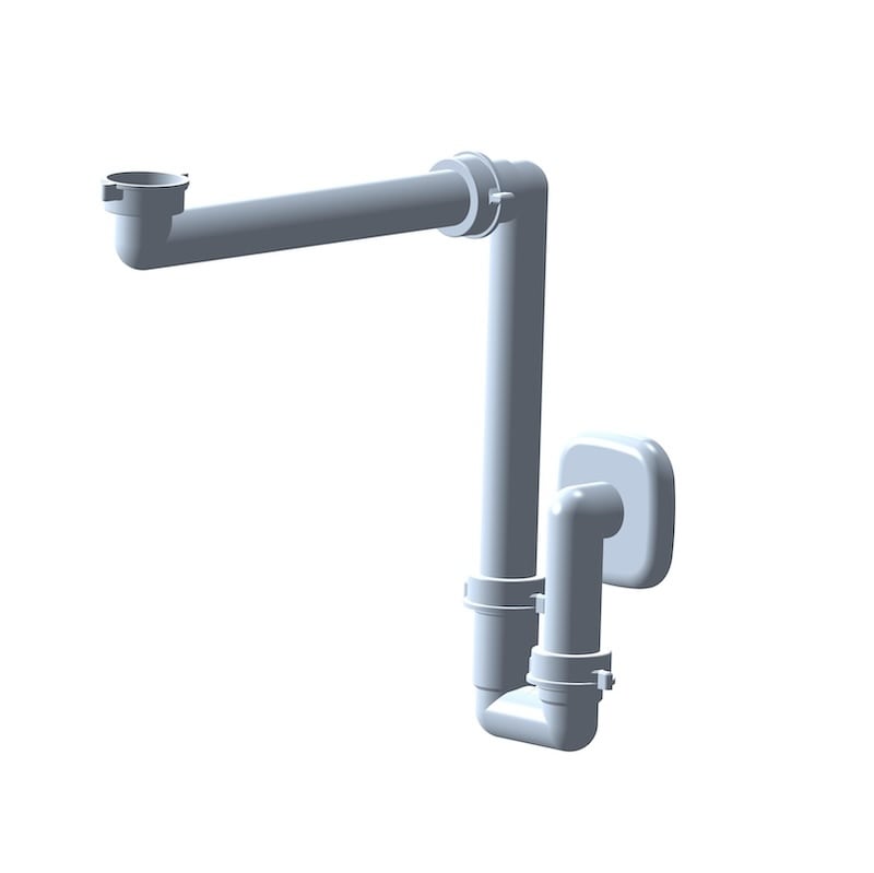 Ceramica Dolomite - accessorio V303299 - Hidden syphon for recessed basin with furniture, chrome plated.