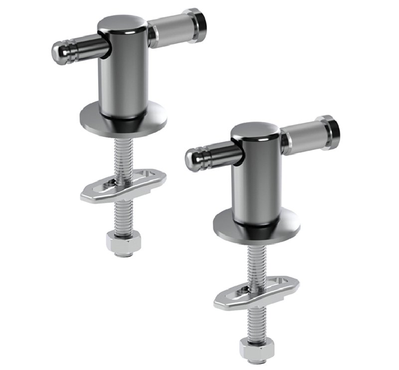 Ceramica Dolomite - accessorio VS371CR - Hinges with horizon fixation set for Mirto Round normal closing seat and cover.