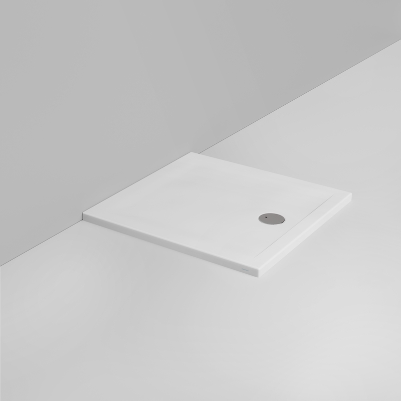 Ceramica Dolomite Square shower Tray waste towards front H4 90×90 – Squash - Matt white