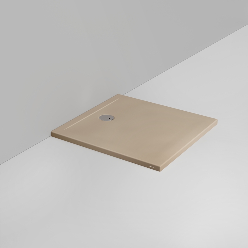 Ceramica Dolomite Square shower Tray waste towards wall H4 90×90 – Squash - Matt natural beige