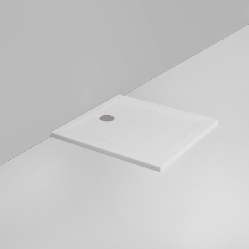 Ceramica Dolomite Square shower Tray waste towards wall H4 90×90 – Squash - Matt white anti-slip