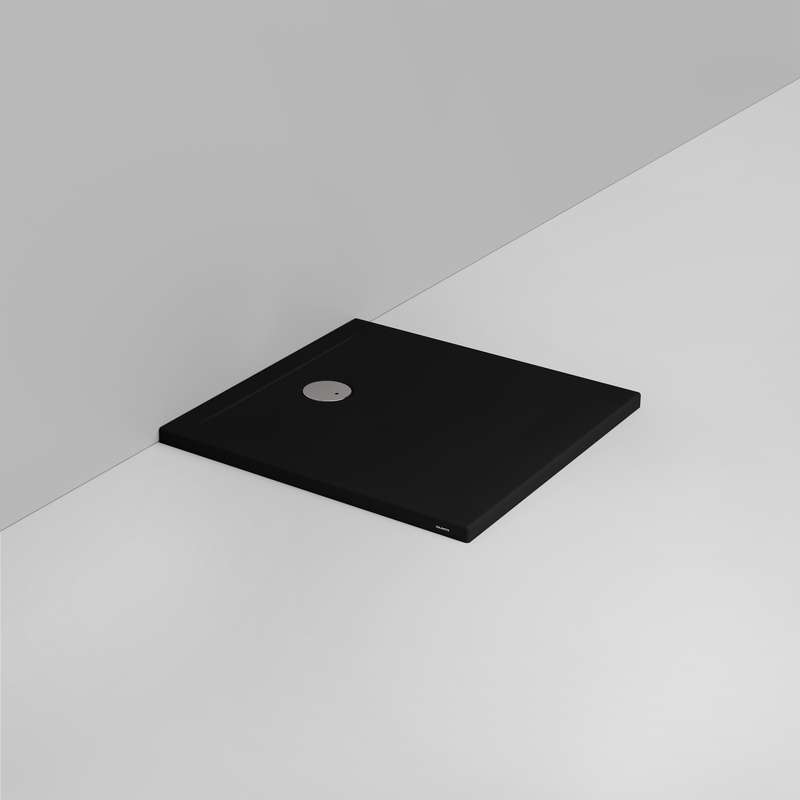 Ceramica Dolomite Square shower Tray waste towards wall H4 80×80 – Squash - Matt black