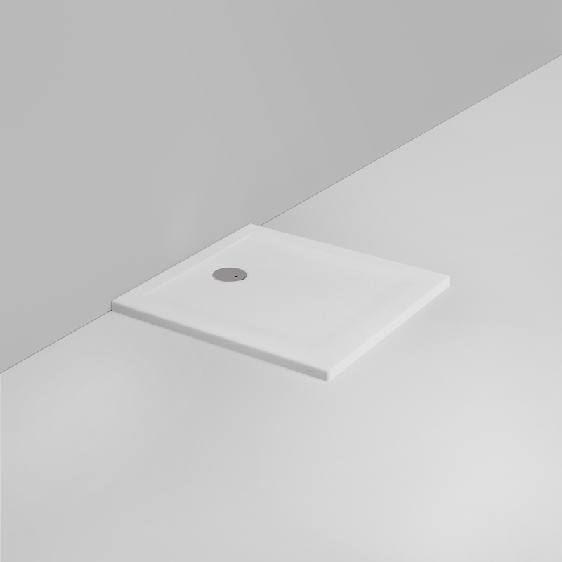 Ceramica Dolomite Square shower Tray waste towards wall H4 80×80 – Squash - Matt white anti-slip