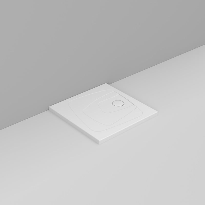 Ceramica Dolomite Receveur de douche carré Bonde vers la droite H4 80×80 – Oltre - Blanc mat
