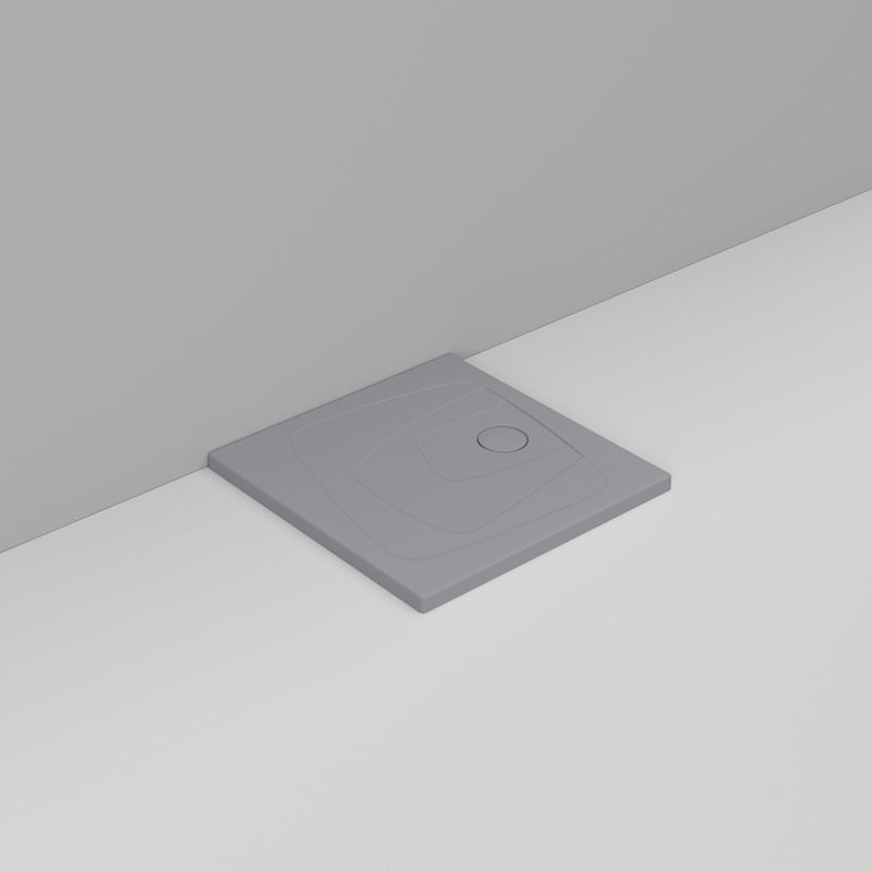 Ceramica Dolomite Receveur de douche carré Bonde vers la droite H4 80×80 – Oltre - Gris béton