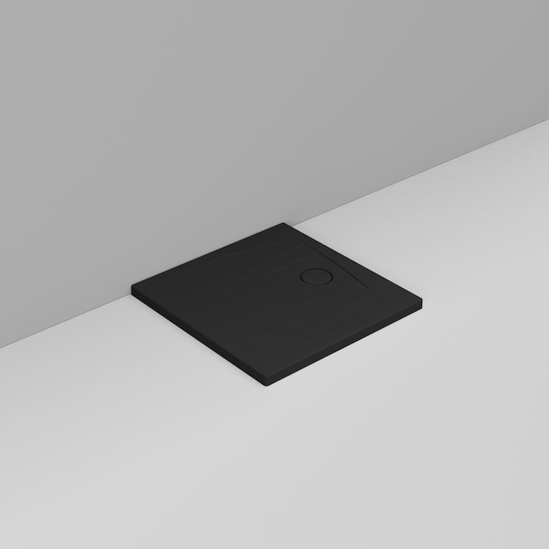 Ceramica Dolomite Receveur de douche carré Bonde vers la droite H4 80×80 – Oltre - Noir mat