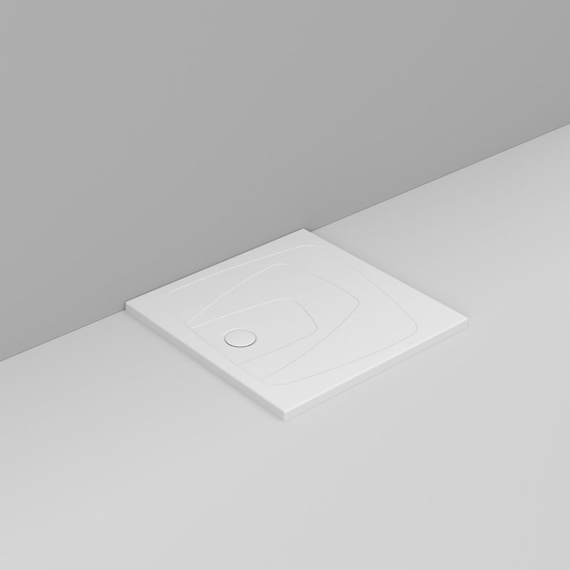 Ceramica Dolomite Receveur de douche carré bonde vers la gauche H4 90×90 – Oltre - Blanc mat