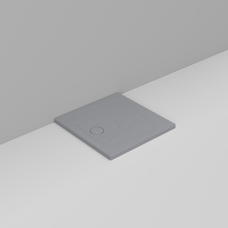 Ceramica Dolomite Receveur de douche carré Bonde vers la gauche H4 80×80 – Oltre - Gris béton