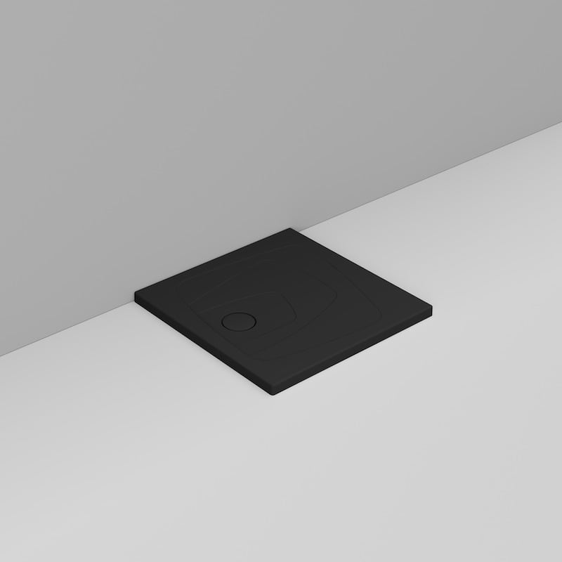Ceramica Dolomite Receveur de douche carré Bonde vers la gauche H4 80×80 – Oltre - Noir mat