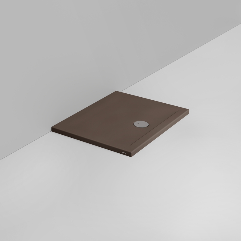 Ceramica Dolomite Douche rectangulaire Receveur bonde vers l&rsquo;avant H4 90×70 – Squash - Marron alpin mat