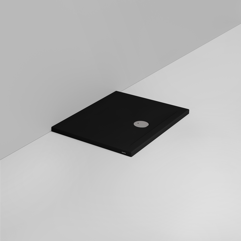 Ceramica Dolomite Douche rectangulaire Receveur bonde vers l&rsquo;avant H4 90×70 – Squash - Noir mat