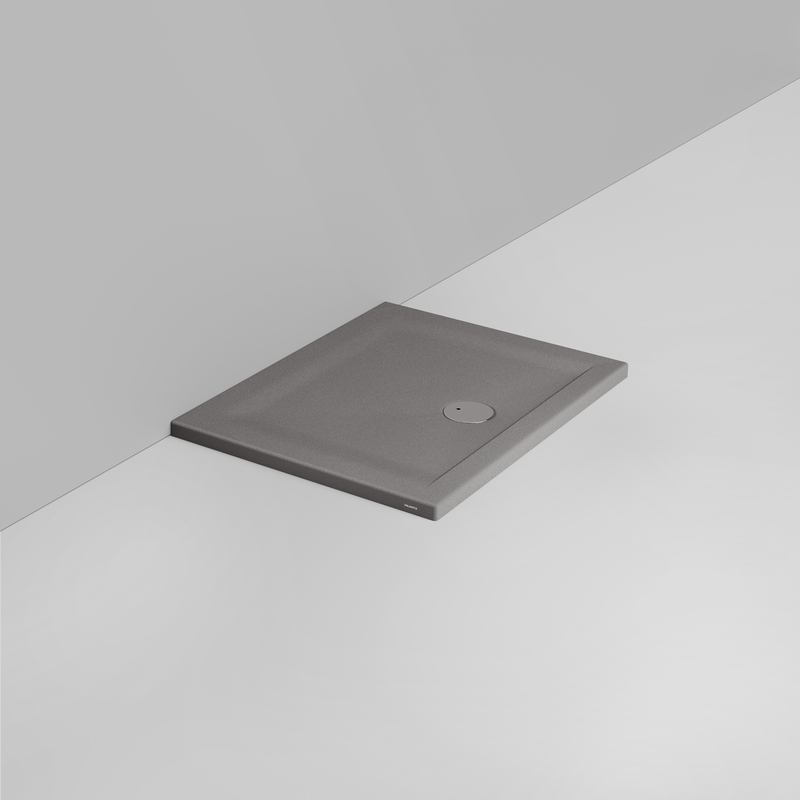 Ceramica Dolomite Douche rectangulaire Receveur bonde vers l&rsquo;avant H4 90×70 – Squash - Gris béton mat antidérapant