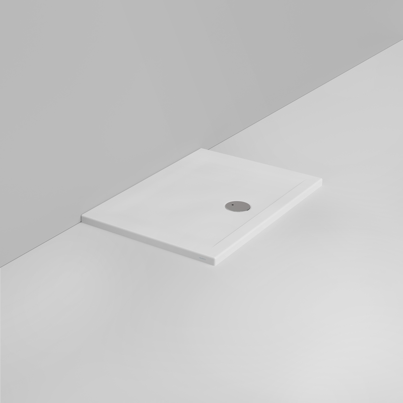 Ceramica Dolomite Douche rectangulaire Receveur bonde vers l&rsquo;avant H4 100×70 – Squash - Blanc mat
