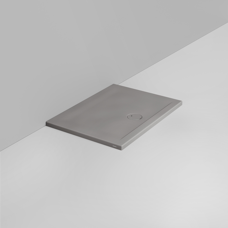 Ceramica Dolomite Douche rectangulaire Receveur bonde vers l&rsquo;avant H4 100×70 – Squash - Gris béton mat