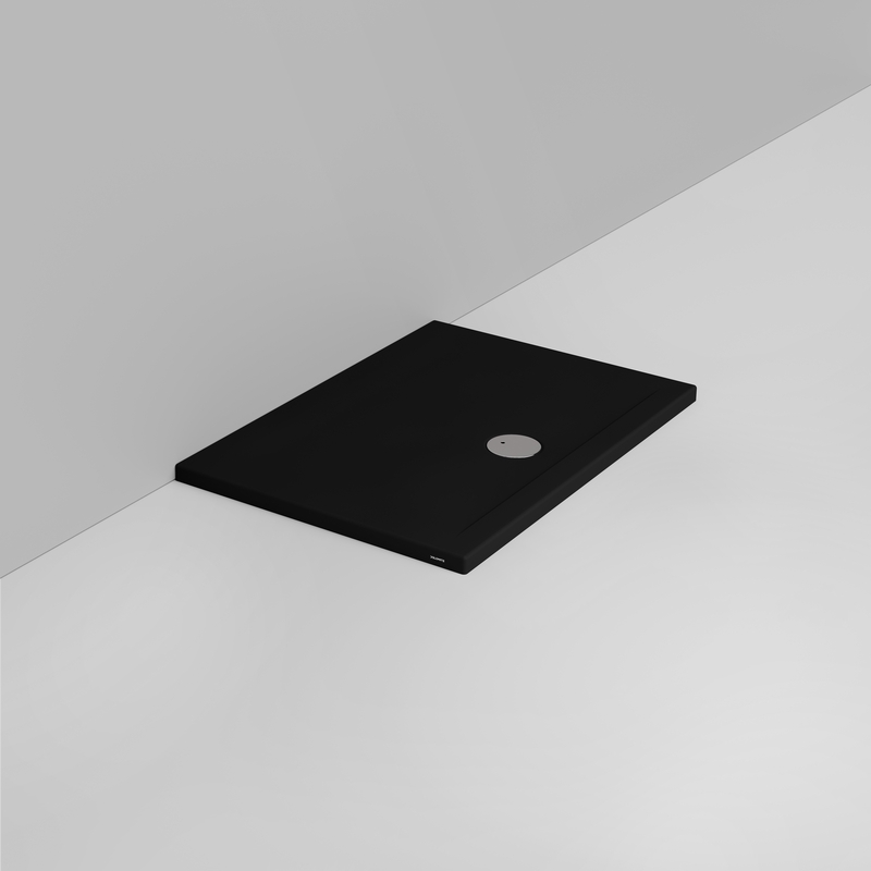 Ceramica Dolomite Douche rectangulaire Receveur bonde vers l&rsquo;avant H4 100×70 – Squash - Noir mat