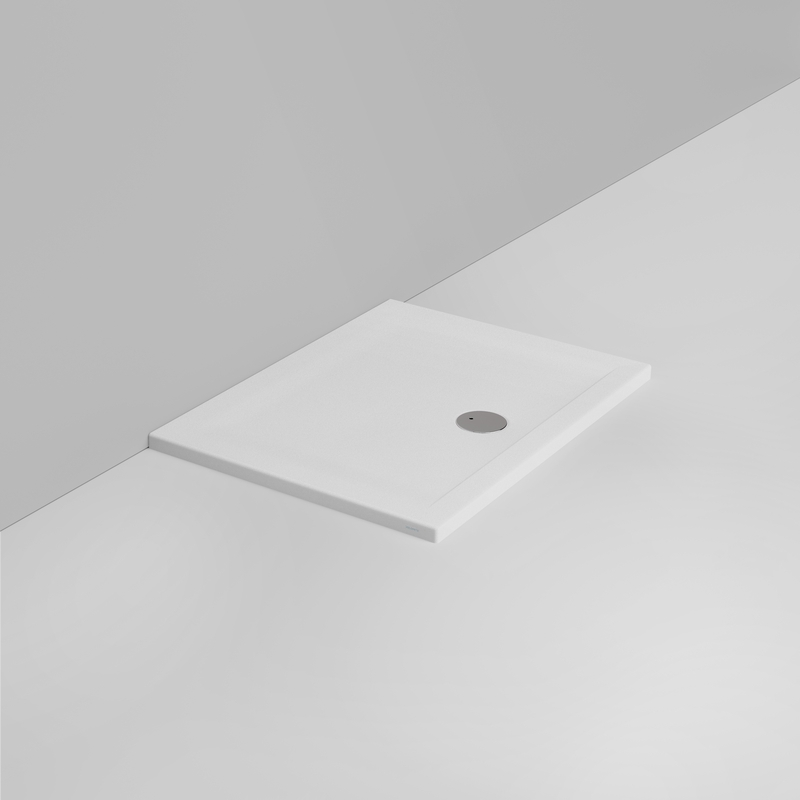 Ceramica Dolomite Rectangular shower Tray waste towards front H4 100×75 – Squash - Matt white anti-slip
