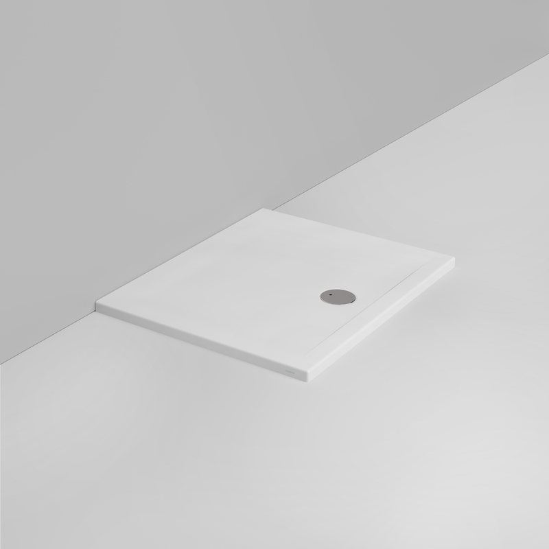 Ceramica Dolomite Douche rectangulaire Receveur bonde vers l&rsquo;avant H4 100×80 – Squash - Blanc mat