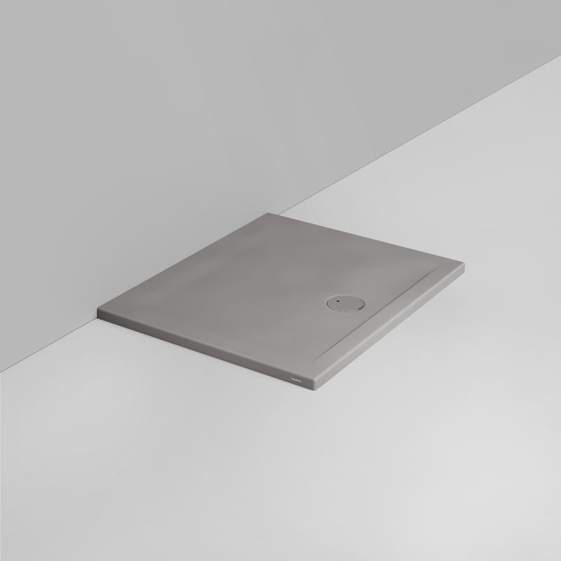 Ceramica Dolomite Douche rectangulaire Receveur bonde vers l&rsquo;avant H4 100×80 – Squash - Gris béton mat