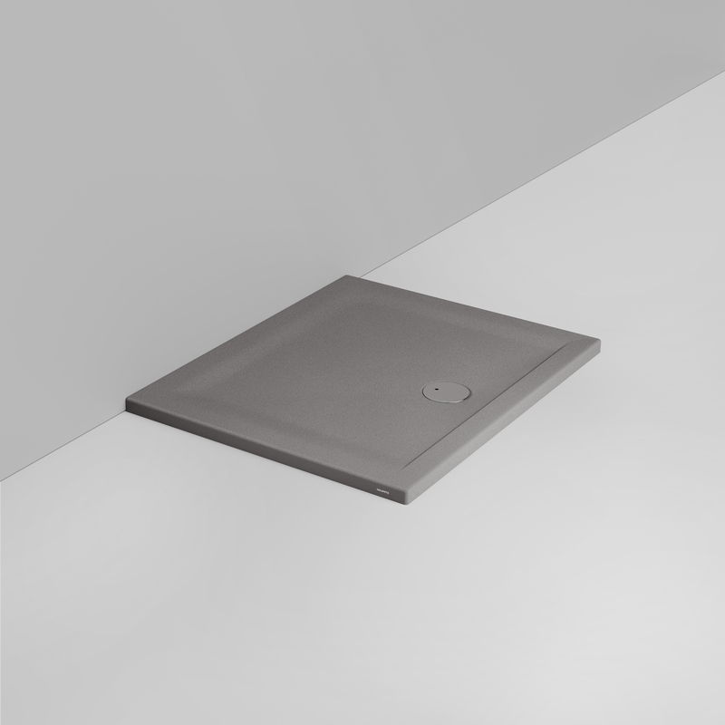 Ceramica Dolomite Douche rectangulaire Receveur bonde vers l&rsquo;avant H4 100×80 – Squash - Gris béton mat antidérapant
