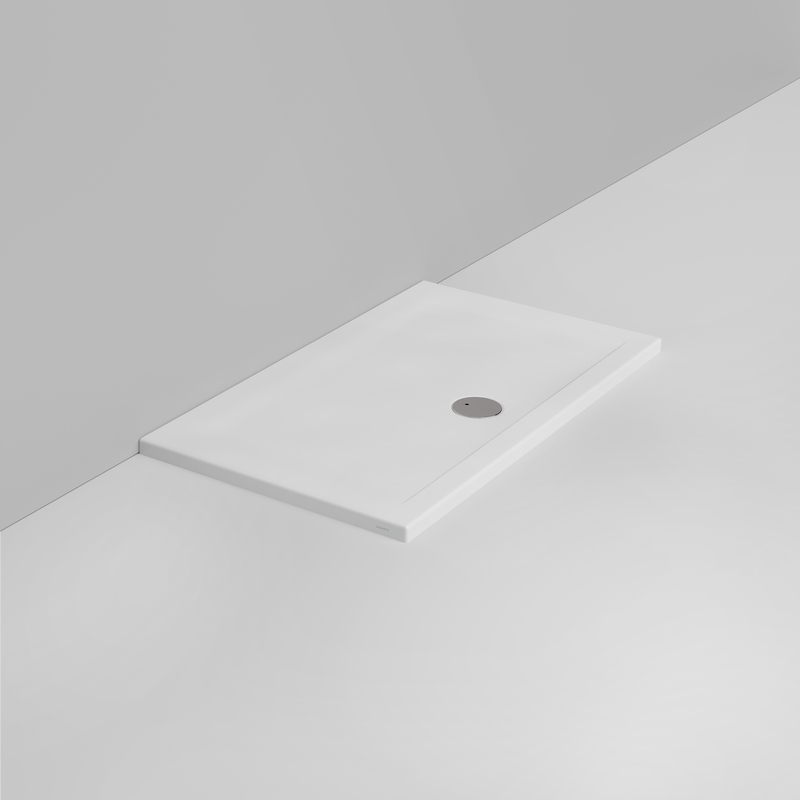 Ceramica Dolomite Douche rectangulaire Receveur bonde vers l&rsquo;avant H4 120×70 – Squash - Blanc mat