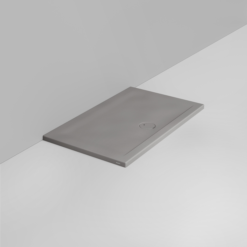 Ceramica Dolomite Douche rectangulaire Receveur bonde vers l&rsquo;avant H4 120×70 – Squash - Gris béton mat