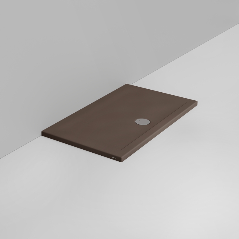 Ceramica Dolomite Douche rectangulaire Receveur bonde vers l&rsquo;avant H4 120×70 – Squash - Marron alpin mat