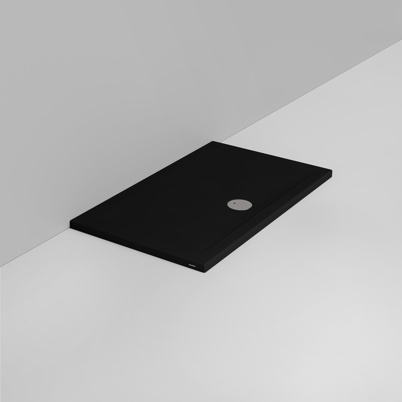 Ceramica Dolomite Douche rectangulaire Receveur bonde vers l&rsquo;avant H4 120×70 – Squash - Noir mat