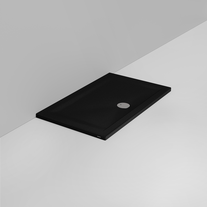 Ceramica Dolomite Douche rectangulaire Receveur bonde vers l&rsquo;avant H4 120×70 – Squash - Noir mat antidérapant