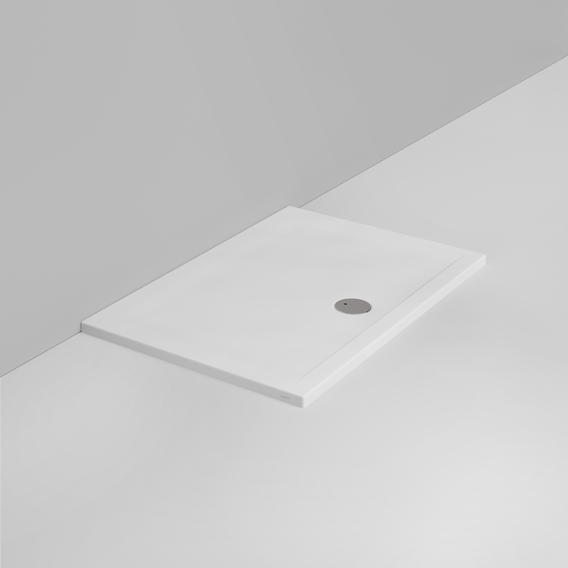 Ceramica Dolomite Douche rectangulaire Receveur bonde vers l&rsquo;avant H4 120×80 – Squash - Blanc mat