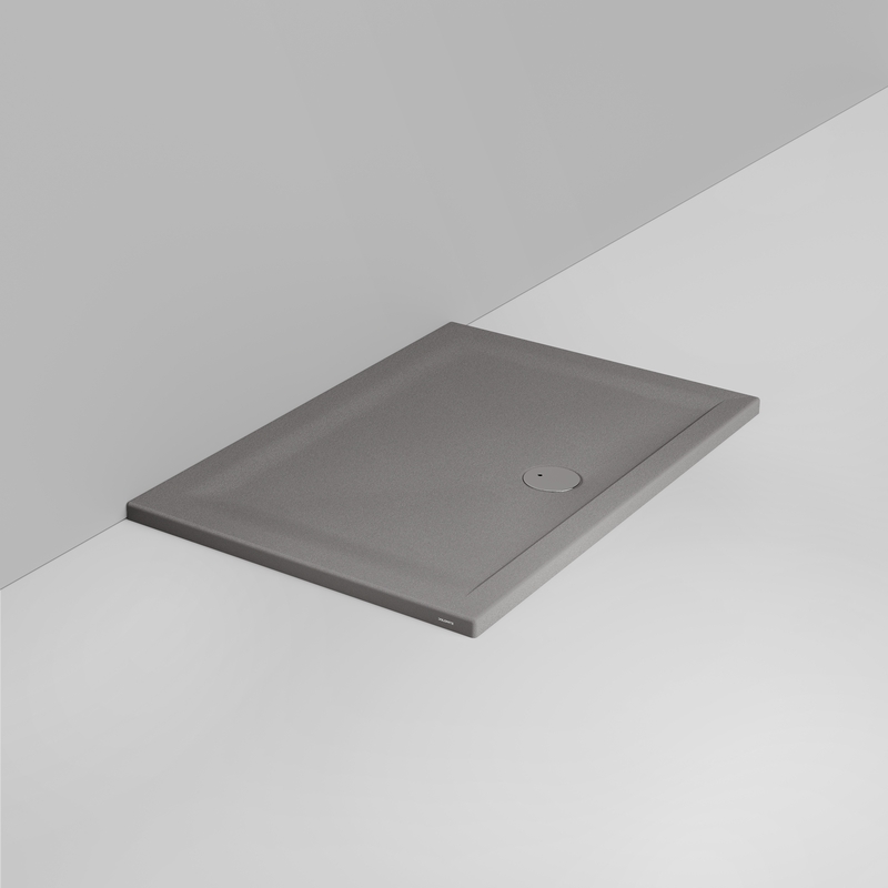Ceramica Dolomite Douche rectangulaire Receveur bonde vers l&rsquo;avant H4 120×80 – Squash - Gris béton mat antidérapant