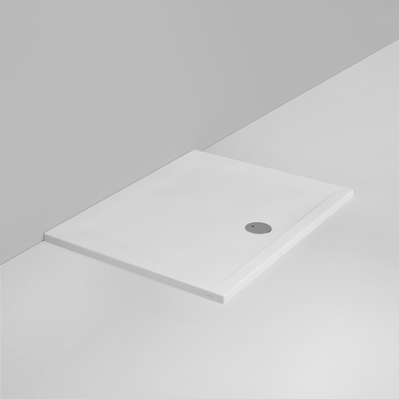 Ceramica Dolomite Douche rectangulaire Receveur bonde vers l&rsquo;avant H4 90×70 – Squash - Blanc mat