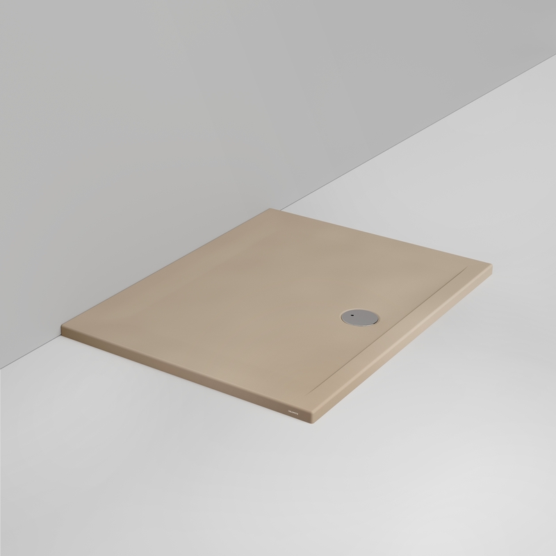 Ceramica Dolomite Douche rectangulaire Receveur bonde vers l&rsquo;avant H4 90×70 – Squash - Beige naturel mat