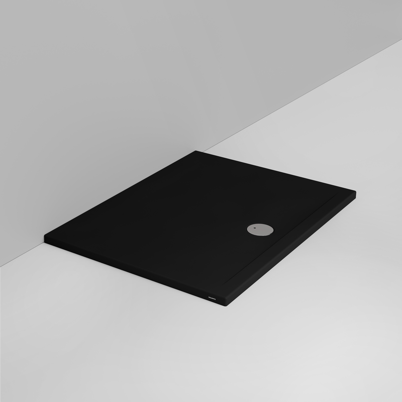 Ceramica Dolomite Douche rectangulaire Receveur bonde vers l&rsquo;avant H4 90×70 – Squash - Noir mat