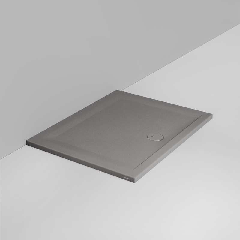 Ceramica Dolomite Douche rectangulaire Receveur bonde vers l&rsquo;avant H4 90×70 – Squash - Gris béton mat antidérapant