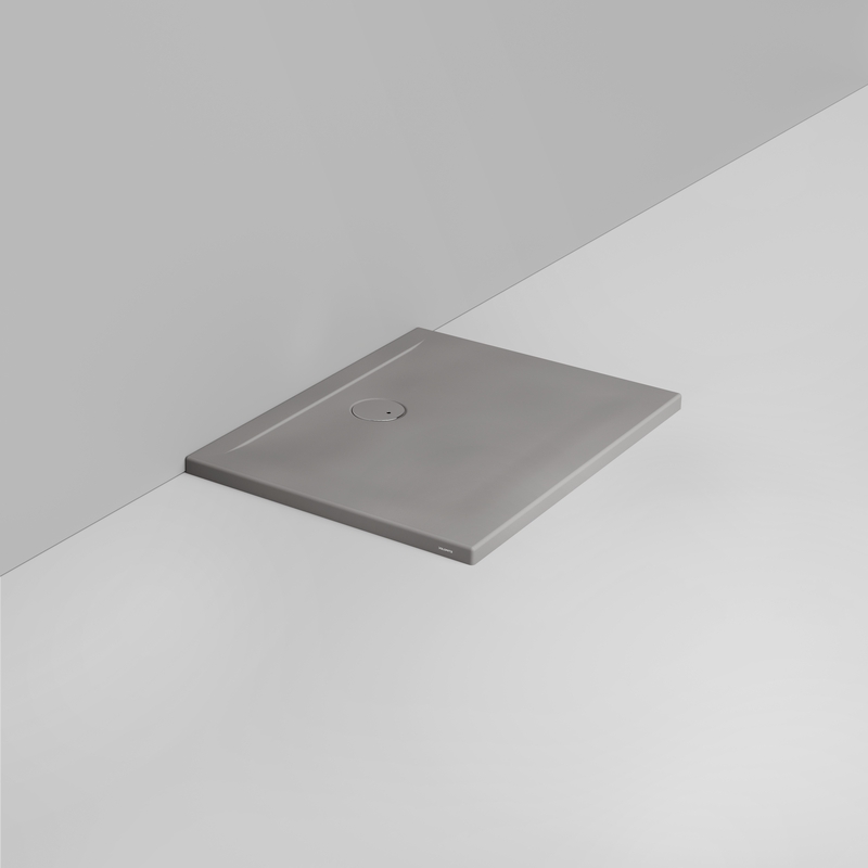 Ceramica Dolomite Receveur de douche rectangulaire bonde vers le mur H4 90×70 – Squash - Gris béton mat