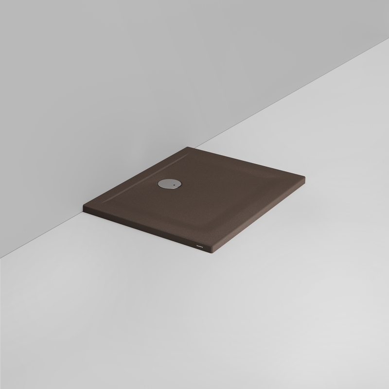 Ceramica Dolomite Receveur de douche rectangulaire bonde vers le mur H4 90×70 – Squash - Marron alpin mat antidérapant