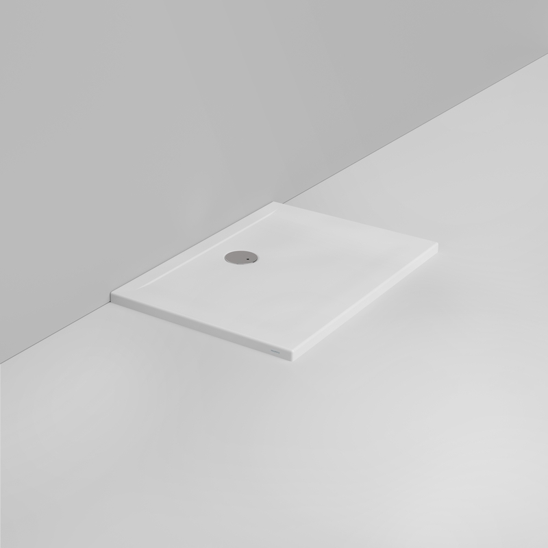 Ceramica Dolomite Receveur de douche rectangulaire bonde vers le mur H4 100×70 – Squash - Blanc mat