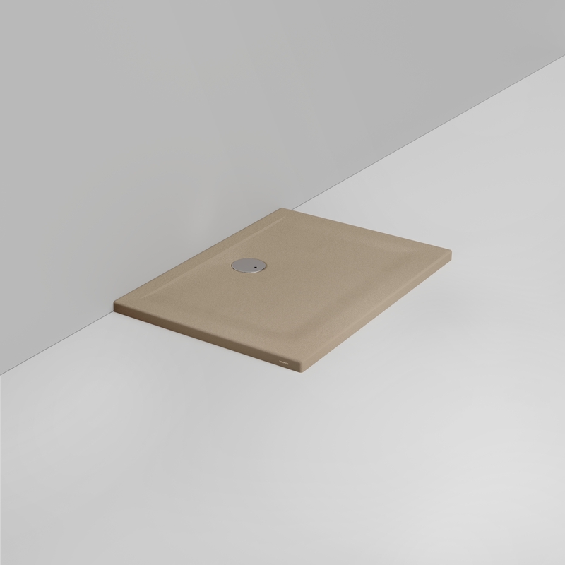 Ceramica Dolomite Receveur de douche rectangulaire bonde vers le mur H4 100×70 – Squash - Beige naturel mat antidérapant