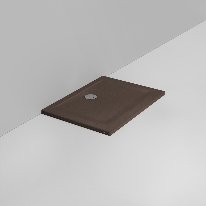 Ceramica Dolomite Receveur de douche rectangulaire bonde vers le mur H4 100×70 – Squash - Marron alpin mat antidérapant