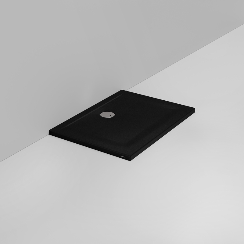 Ceramica Dolomite Receveur de douche rectangulaire bonde vers le mur H4 100×70 – Squash - Noir mat antidérapant