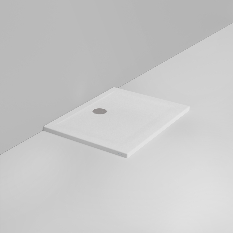 Ceramica Dolomite Rectangular shower Tray waste towards wall H4 100×75 – Squash - Matt white anti-slip
