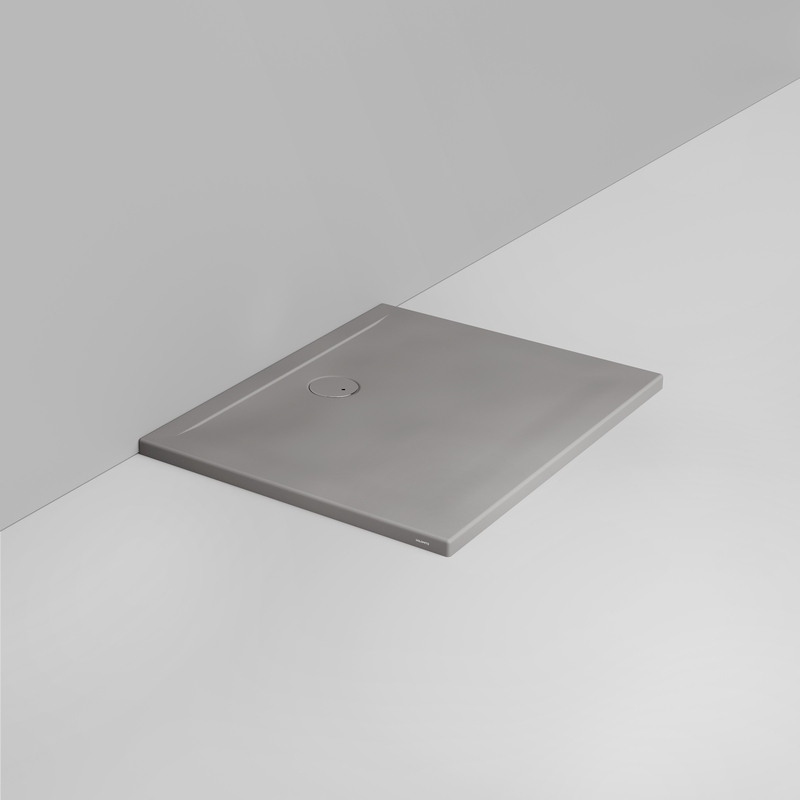 Ceramica Dolomite Receveur de douche rectangulaire bonde vers le mur H4 100×80 – Squash - Gris béton mat