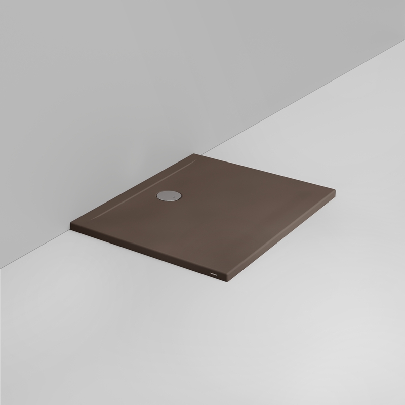 Ceramica Dolomite Receveur de douche rectangulaire bonde vers le mur H4 100×80 – Squash - Marron alpin mat