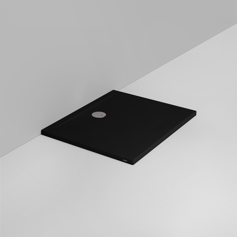 Ceramica Dolomite Receveur de douche rectangulaire bonde vers le mur H4 100×80 – Squash - Noir mat